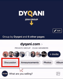 a group by dyqani and 6 other pages