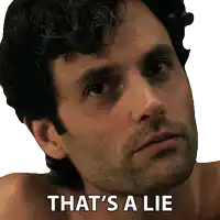 a close up of a man 's face with the words that 's a lie below him