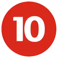 a red and yellow circle with the number 7 inside