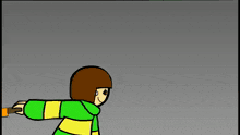 a cartoon of a person with a sword and a crescent moon behind them