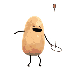 potato having fun playing happy bounce