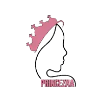 a drawing of a woman wearing a pink crown and the word princezna
