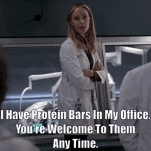 Greys Anatomy Teddy Altman GIF - Greys Anatomy Teddy Altman Protein Bars GIFs