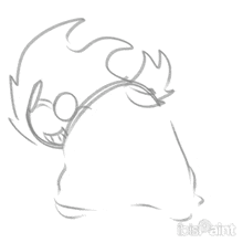 a black and white drawing of a ghost with the word ibis paint below it