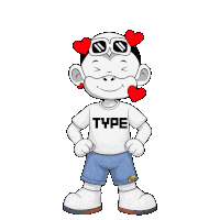 a cartoon character is wearing a type shirt
