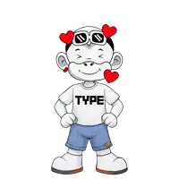 a cartoon character is wearing a type shirt