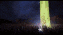 a painting of a person standing in a field