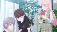 a girl with pink hair and a shirt that says ero