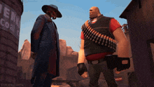 two cartoon characters standing next to each other in front of a sign that says " henk coal "