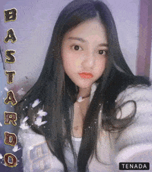 a picture of a girl with bastard written on the bottom