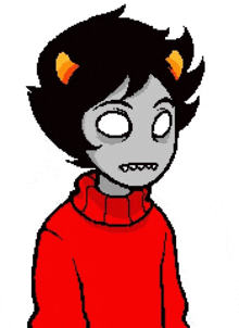 a pixel art drawing of a person wearing a red sweater