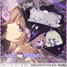 a picture of a girl with the name herta marin written on it