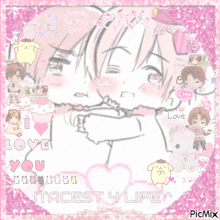 a picture of two anime characters hugging with the words i love you itacest 4 life