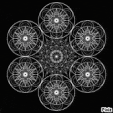 a black and white circular pattern with the words pixiz on the bottom right