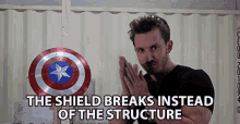the shield breaks instead of the structure james sword captain america shield thanos sword