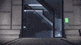 a computer screen shows a staircase with a green light that says exit