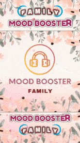 a family mood booster app with flowers on the background