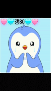 a cartoon penguin with the number 80 on it