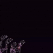 a child 's drawing of a monster with a purple and pink background