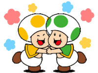 Mario Toad Sticker - Mario Toad Hug Stickers