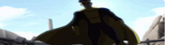 a man in a superhero costume is standing in front of a mountain