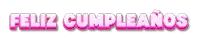 a pink feliz cumpleanos sign with a white background