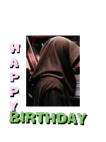 a birthday card with a picture of a person and the words happy birthday on the bottom