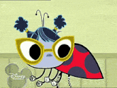 a ladybug wearing glasses is a disney channel cartoon