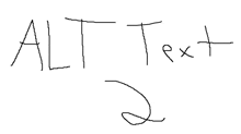 a drawing of the word alt text with a arrow pointing to the right