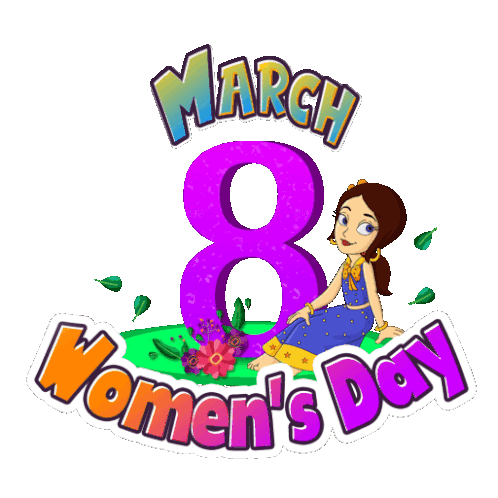 March 8 Womens Day Princess Indumati Sticker - March 8 Womens Day Princess Indumati Chhota Bheem Stickers