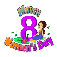 March 8 Womens Day Princess Indumati Sticker - March 8 Womens Day Princess Indumati Chhota Bheem Stickers