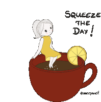 Squeeze The Day Lemon Sticker - Squeeze The Day Lemon Meepencil Stickers