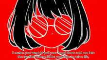 a drawing of a girl with the words " it makes you want to pull your hood down and run into the treeline " below