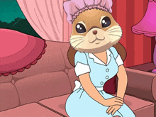 a cartoon illustration of a woman with a cat head