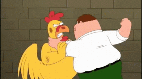 animated chickens fighting