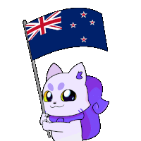 a cartoon cat is holding a british flag