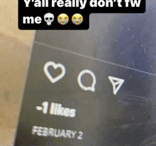 a phone screen with a skull and crying faces and the words " y'all really don t tw me "