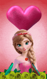 a picture of a girl with a heart on her head and the name anita on the bottom