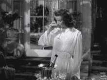Katharine Hepburn Drink GIF - Katharine Hepburn Drink GIFs