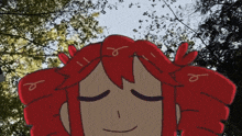 a drawing of a girl with red hair and the letter a on her head