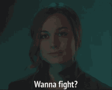 Wanna Fight Captain Marvel GIF - Wanna Fight Captain Marvel Brie Larson GIFs