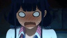 a girl with a surprised look on her face is wearing a tie