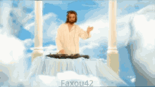 a picture of jesus in heaven with faxou42 on the bottom right