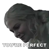 a sticker of a woman with the words you 're perfect