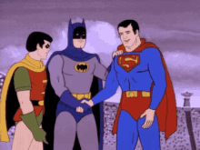 superhero handshake superman batman robin