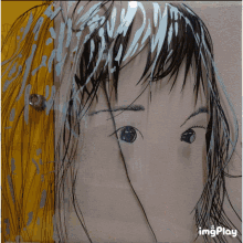 a drawing of a woman 's face with the words imgplay below