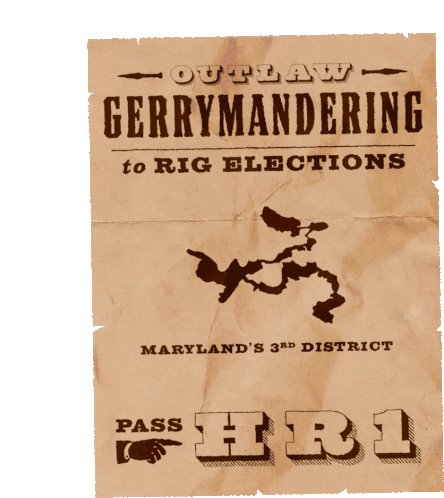 Outlaw Gerrymandering To Rig Elections Pass Hr1 Sticker - Outlaw Gerrymandering To Rig Elections Pass Hr1 Texas33rd District Stickers