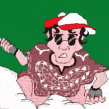 a cartoon of a man wearing sunglasses and a baseball cap