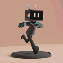 a statue of a cartoon character with a tv head