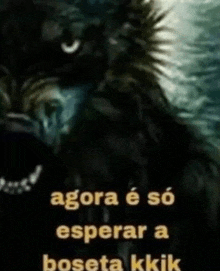 a drawing of a monster with the words agora e so esperar a boseta kkik